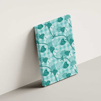 Anthurium Pikake Ti Leaf Palaka Canvas Wall Art Turquoise Version LT01 - Polynesian Pride