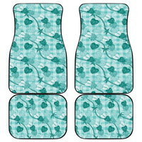 Anthurium Pikake Ti Leaf Palaka Car Mats Turquoise Version LT01 - Polynesian Pride