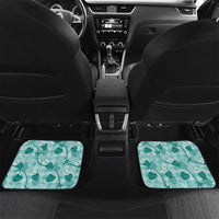 Anthurium Pikake Ti Leaf Palaka Car Mats Turquoise Version LT01 Set 2pcs - Back Turquoise - Polynesian Pride