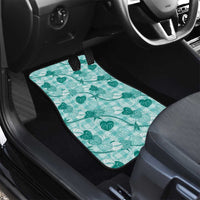 Anthurium Pikake Ti Leaf Palaka Car Mats Turquoise Version LT01 - Polynesian Pride