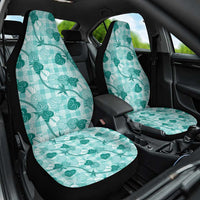 Anthurium Pikake Ti Leaf Palaka Car Seat Cover Turquoise Version LT01 One Size Turquoise - Polynesian Pride