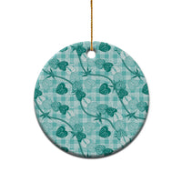 Anthurium Pikake Ti Leaf Palaka Ceramic Ornament Turquoise Version LT01 - Polynesian Pride