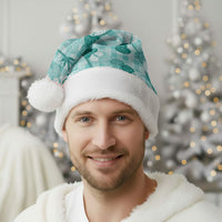 Anthurium Pikake Ti Leaf Palaka Christmas Santa Hat Turquoise Version LT01 - Polynesian Pride