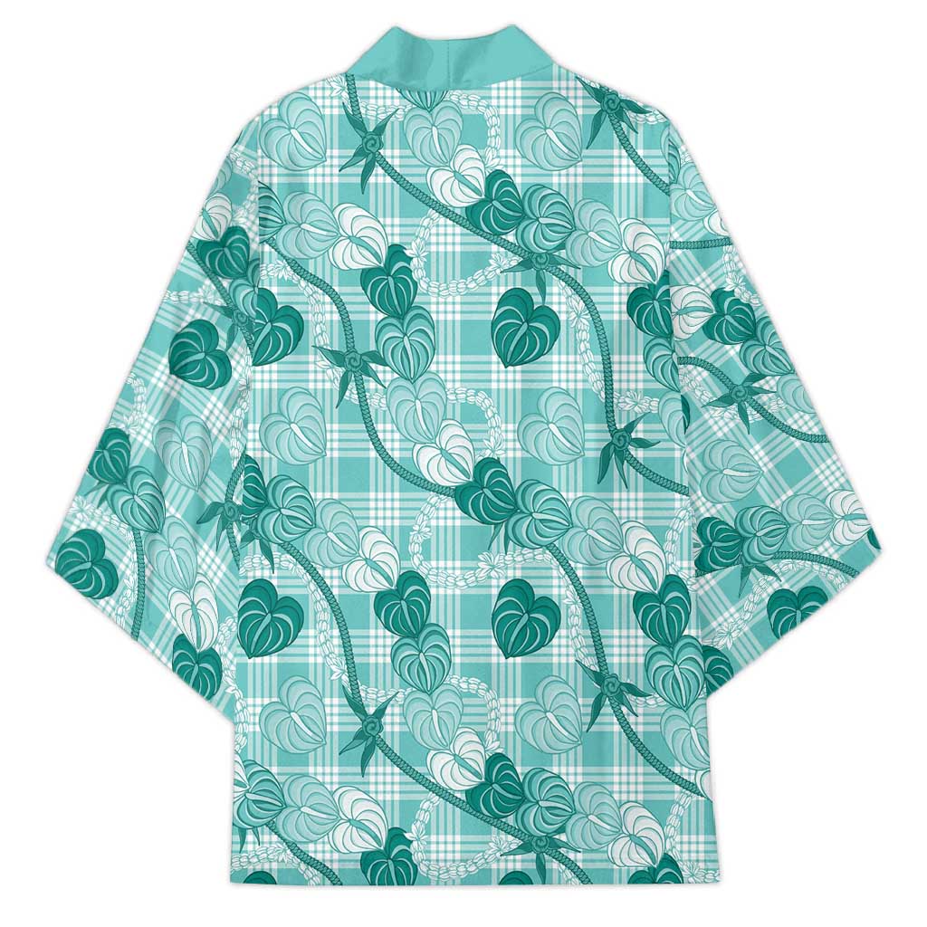 Anthurium Pikake Ti Leaf Palaka Kimono Turquoise Version LT01 - Polynesian Pride