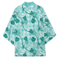 Anthurium Pikake Ti Leaf Palaka Kimono Turquoise Version LT01 - Polynesian Pride