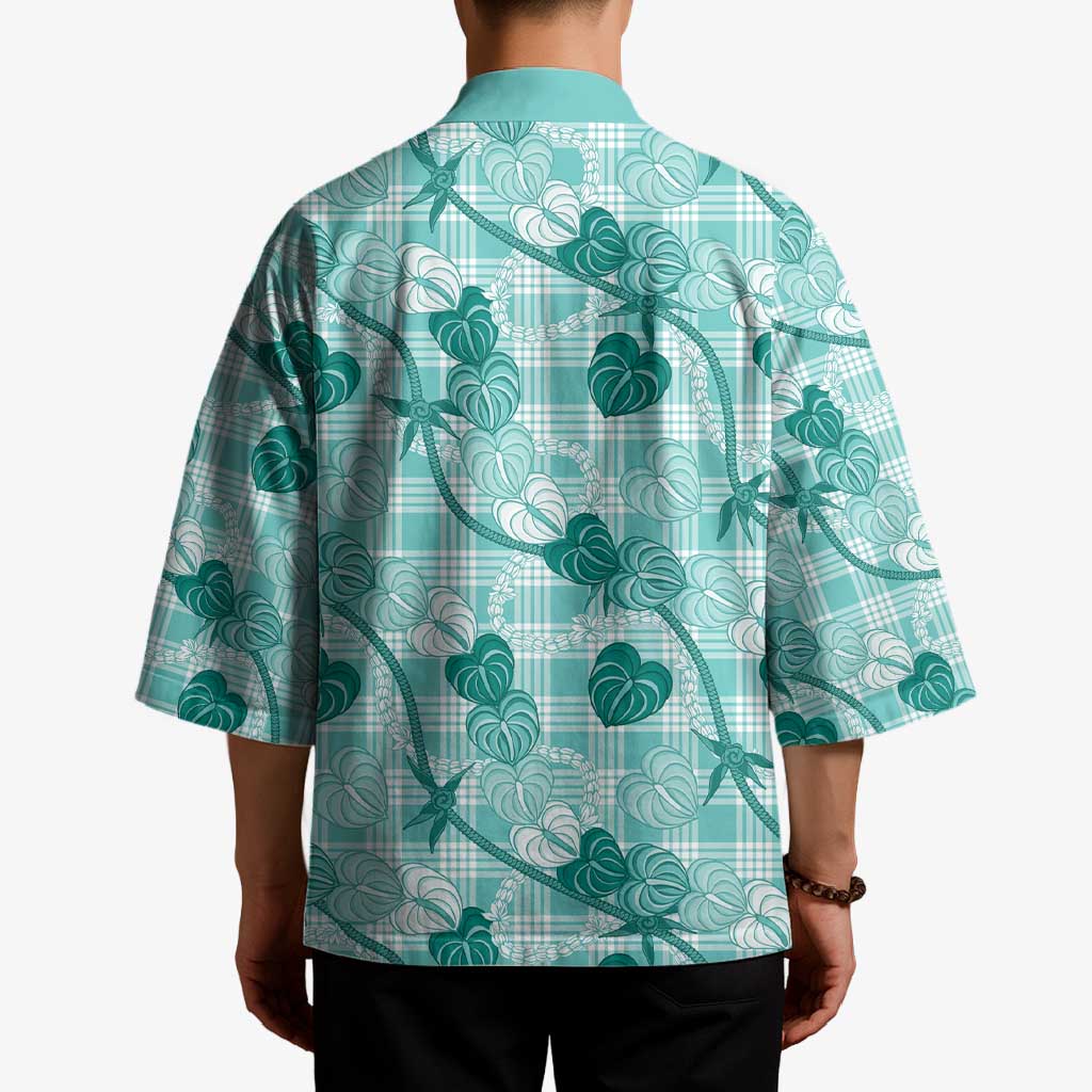 Anthurium Pikake Ti Leaf Palaka Kimono Turquoise Version LT01 - Polynesian Pride