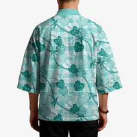 Anthurium Pikake Ti Leaf Palaka Kimono Turquoise Version LT01 - Polynesian Pride