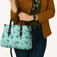 Anthurium Pikake Ti Leaf Palaka Leather Bag Turquoise Version LT01 - Polynesian Pride