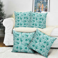 Anthurium Pikake Ti Leaf Palaka Pillow Cover Turquoise Version LT01 - Polynesian Pride