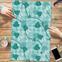 Anthurium Pikake Ti Leaf Palaka Puzzle Turquoise Version LT01 Turquoise - Polynesian Pride