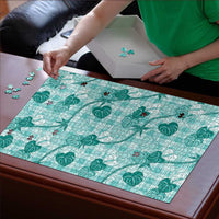 Anthurium Pikake Ti Leaf Palaka Puzzle Turquoise Version LT01 - Polynesian Pride