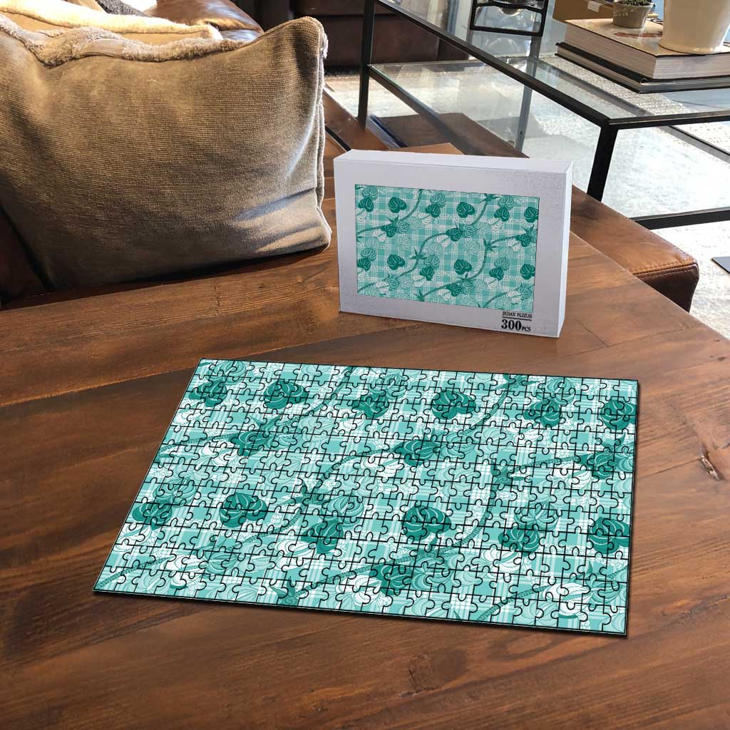Anthurium Pikake Ti Leaf Palaka Puzzle Turquoise Version LT01 - Polynesian Pride