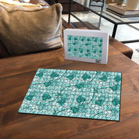 Anthurium Pikake Ti Leaf Palaka Puzzle Turquoise Version LT01 - Polynesian Pride