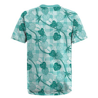 Anthurium Pikake Ti Leaf Palaka Rugby Jersey Turquoise Version LT01 - Polynesian Pride