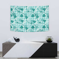 Anthurium Pikake Ti Leaf Palaka Tapestry Turquoise Version LT01 - Polynesian Pride