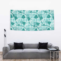 Anthurium Pikake Ti Leaf Palaka Tapestry Turquoise Version LT01 - Polynesian Pride