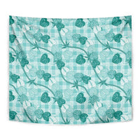 Anthurium Pikake Ti Leaf Palaka Tapestry Turquoise Version LT01 - Polynesian Pride