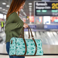 Anthurium Pikake Ti Leaf Palaka Travel Bag Turquoise Version LT01 - Polynesian Pride