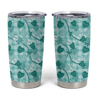 Anthurium Pikake Ti Leaf Palaka Tumbler Cup Turquoise Version LT01 Turquoise - Polynesian Pride