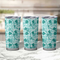 Anthurium Pikake Ti Leaf Palaka Tumbler Cup Turquoise Version LT01 - Polynesian Pride