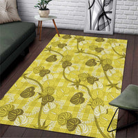 Anthurium Pikake Ti Leaf Palaka Area Rug Yellow Version LT01 Yellow - Polynesian Pride
