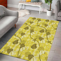Anthurium Pikake Ti Leaf Palaka Area Rug Yellow Version LT01 - Polynesian Pride