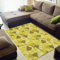 Anthurium Pikake Ti Leaf Palaka Area Rug Yellow Version LT01 - Polynesian Pride