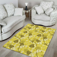 Anthurium Pikake Ti Leaf Palaka Area Rug Yellow Version LT01 - Polynesian Pride