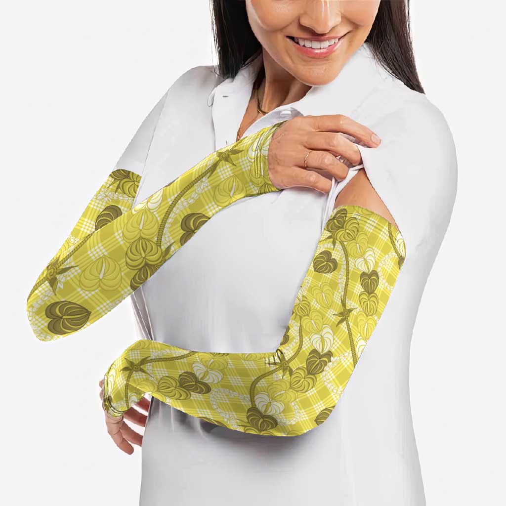 Anthurium Pikake Ti Leaf Palaka Arm Sleeves Yellow Version LT01 - Polynesian Pride