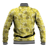 Anthurium Pikake Ti Leaf Palaka Baseball Jacket Yellow Version LT01 - Polynesian Pride