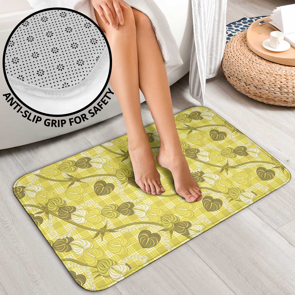 Anthurium Pikake Ti Leaf Palaka Bathroom Set Yellow Version LT01 - Polynesian Pride