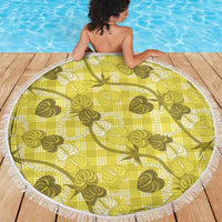 Anthurium Pikake Ti Leaf Palaka Beach Blanket Yellow Version LT01 - Polynesian Pride