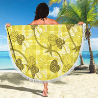 Anthurium Pikake Ti Leaf Palaka Beach Blanket Yellow Version LT01 - Polynesian Pride