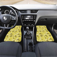 Anthurium Pikake Ti Leaf Palaka Car Mats Yellow Version LT01 Set 2pcs - Front Yellow - Polynesian Pride
