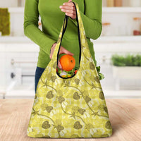 Anthurium Pikake Ti Leaf Palaka Grocery Bag Yellow Version LT01 - Polynesian Pride