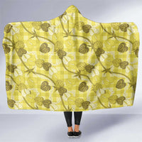 Anthurium Pikake Ti Leaf Palaka Hooded Blanket Yellow Version LT01 One Size Yellow - Polynesian Pride