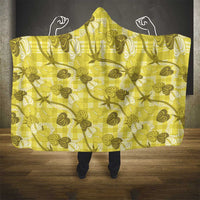 Anthurium Pikake Ti Leaf Palaka Hooded Blanket Yellow Version LT01 - Polynesian Pride