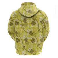 Anthurium Pikake Ti Leaf Palaka Hoodie Yellow Version LT01 - Polynesian Pride