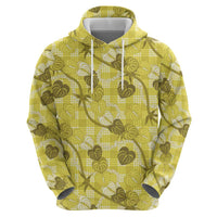 Anthurium Pikake Ti Leaf Palaka Hoodie Yellow Version LT01 - Polynesian Pride