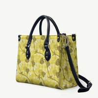 Anthurium Pikake Ti Leaf Palaka Leather Bag Yellow Version LT01 Yellow - Polynesian Pride