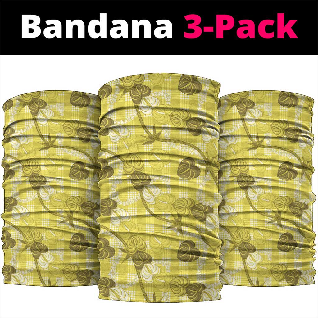 Anthurium Pikake Ti Leaf Palaka Neck Gaiter Yellow Version LT01 package One Size: 25*50cm Yellow - Polynesian Pride