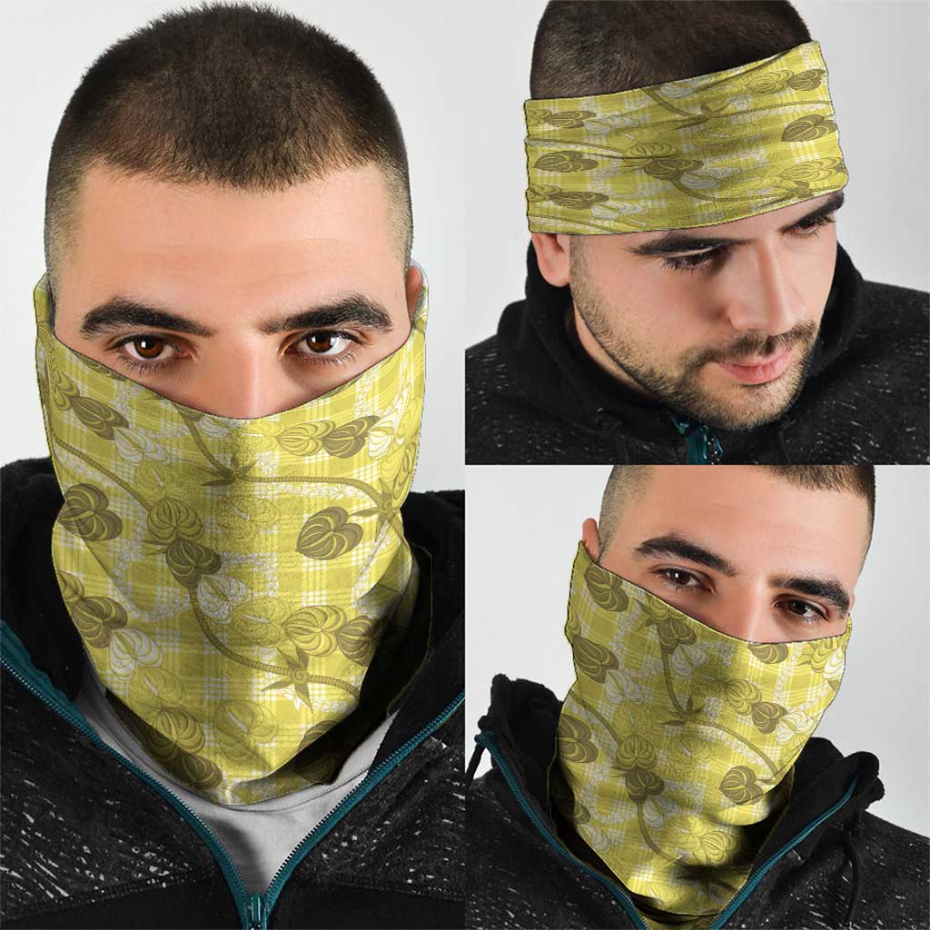 Anthurium Pikake Ti Leaf Palaka Neck Gaiter Yellow Version LT01 - Polynesian Pride