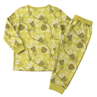 Anthurium Pikake Ti Leaf Palaka Christmas Pajama Set Yellow Version LT01 - Polynesian Pride