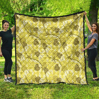 Anthurium Pikake Ti Leaf Palaka Quilt Yellow Version LT01 - Polynesian Pride