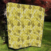 Anthurium Pikake Ti Leaf Palaka Quilt Yellow Version LT01 - Polynesian Pride