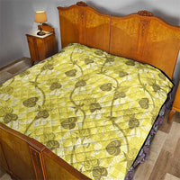 Anthurium Pikake Ti Leaf Palaka Quilt Yellow Version LT01 - Polynesian Pride