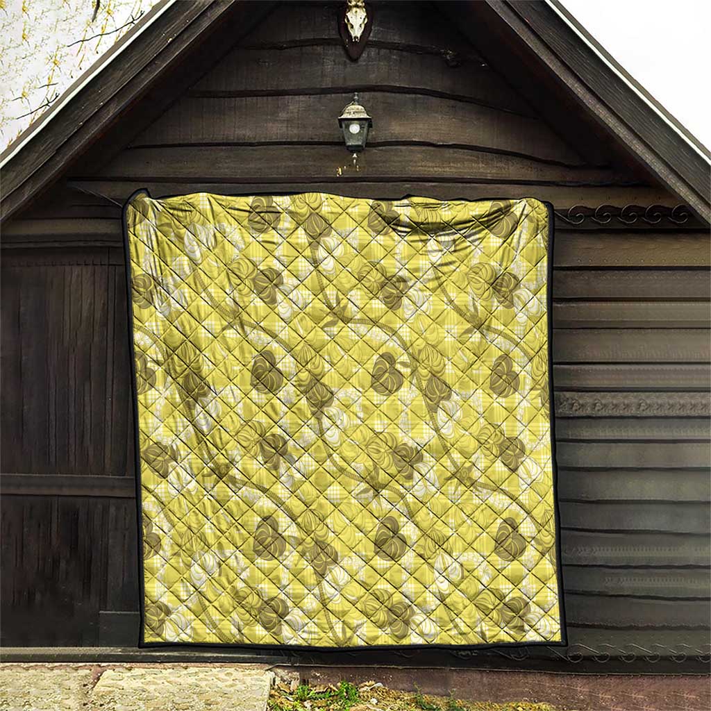 Anthurium Pikake Ti Leaf Palaka Quilt Yellow Version LT01 - Polynesian Pride