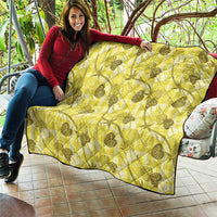Anthurium Pikake Ti Leaf Palaka Quilt Yellow Version LT01 - Polynesian Pride