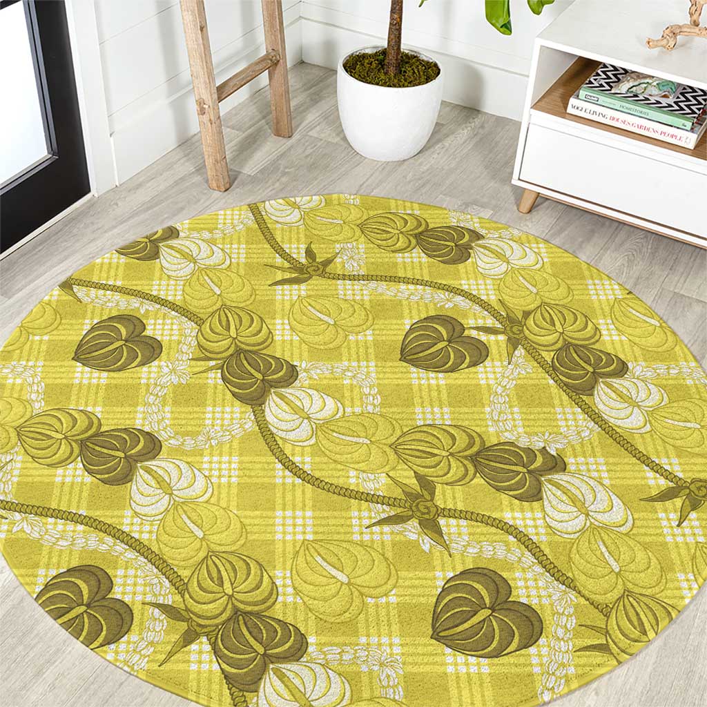 Anthurium Pikake Ti Leaf Palaka Round Carpet Yellow Version LT01 Yellow - Polynesian Pride