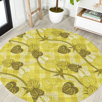 Anthurium Pikake Ti Leaf Palaka Round Carpet Yellow Version LT01 Yellow - Polynesian Pride